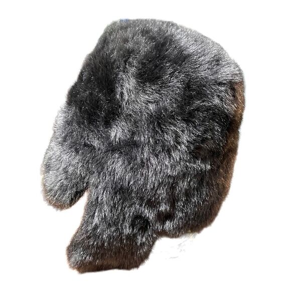 Vintage Adult Fur Bomber Russian Winter Hat Dark Gray - Picture 6 of 9